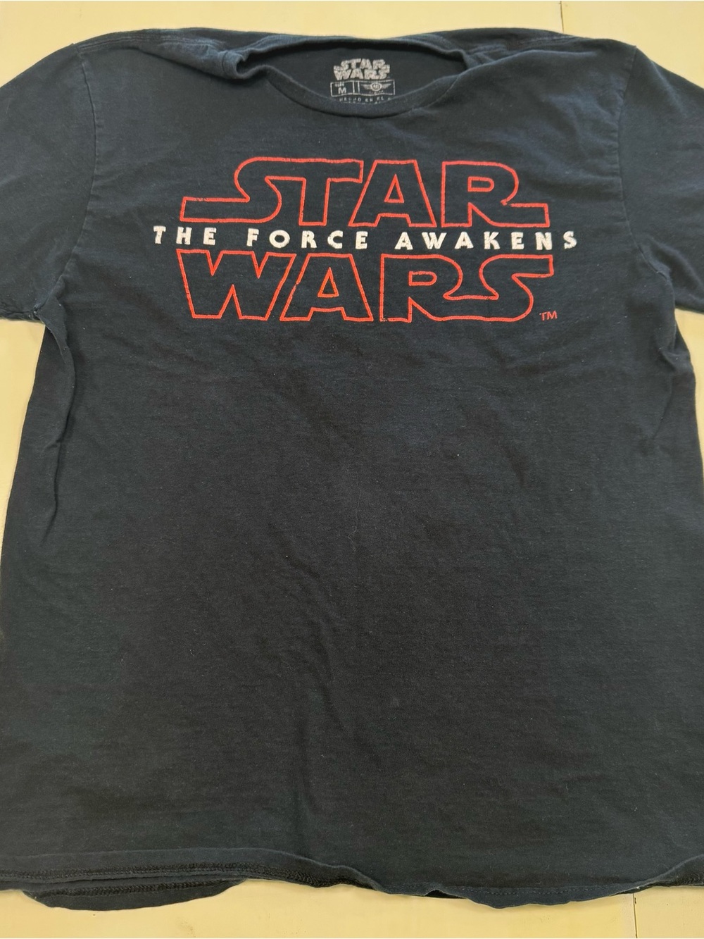 Star Wars The Force Awakens Title Logo Graphic T-Shirt (Medium)